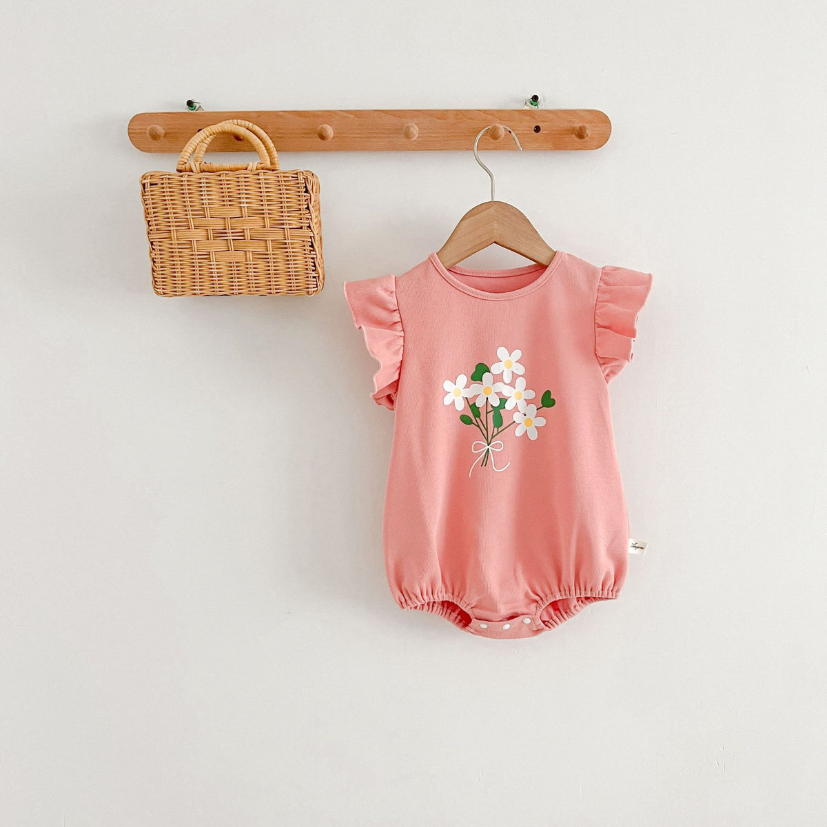 Baby Girls Flower Print Rompers Wholesale 230407528