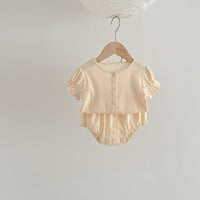 Load image into Gallery viewer, 2 Pieces Set Baby Girls Solid Color Tops And Shorts Wholesale 230407537
