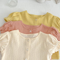 Load image into Gallery viewer, 2 Pieces Set Baby Girls Solid Color Tops And Shorts Wholesale 230407537
