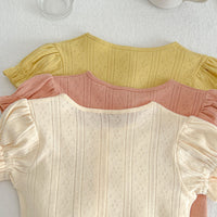 Load image into Gallery viewer, 2 Pieces Set Baby Girls Solid Color Tops And Shorts Wholesale 230407537
