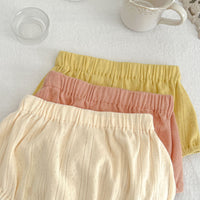Load image into Gallery viewer, 2 Pieces Set Baby Girls Solid Color Tops And Shorts Wholesale 230407537
