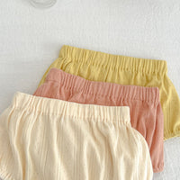 Load image into Gallery viewer, 2 Pieces Set Baby Girls Solid Color Tops And Shorts Wholesale 230407537
