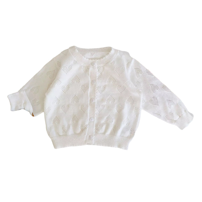 Baby Girls Solid Color Love heart Jackets Outwears Knitwear Wholesale 25908602