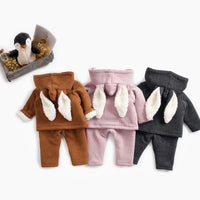 Load image into Gallery viewer, 2 Pieces Set Baby Kid Unisex Solid Color Muslin&amp;Ribbed Jackets Outwears And Pants Wholesale 264510434
