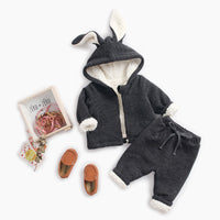 Load image into Gallery viewer, 2 Pieces Set Baby Kid Unisex Solid Color Muslin&amp;Ribbed Jackets Outwears And Pants Wholesale 264510434
