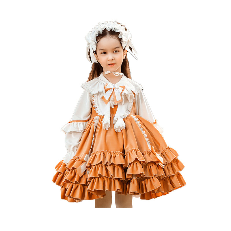 2 Pieces Set Baby Kid Girls Dressy Birthday Party Lace Dresses Princess Dresses And Bow Jackets Outwears Wholesale 271210229