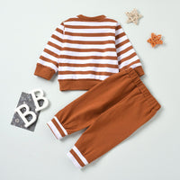 Load image into Gallery viewer, 2 PCS Baby Stripe Top Withe Button Pants Set Wholesale 62464786
