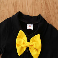 Load image into Gallery viewer, 2 PCS Bow Decor Bodysuit Match Suspender Shorts Baby Boy Suits Wholesale 74092652
