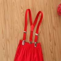 Load image into Gallery viewer, 2 PCS Bow Decor Bodysuit Match Suspender Shorts Baby Boy Suits Wholesale 74092652
