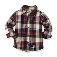 Load image into Gallery viewer, 2 PCS Kid Boy Gentleman Set Plaid Bowtie Shirt Matching Suspender Trousers Wholesale 94336262
