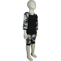 Load image into Gallery viewer, 2 PCS Kid Boy Letter Camo Half Sleeve Hooded With Shorts Outfit Wholesale 50102515
