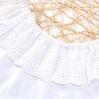 Load image into Gallery viewer, 2 PCS Toddler Girl Off Shoulder Withe Stripe Belted Shorts Set Wholesale 70374809
