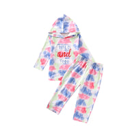 Load image into Gallery viewer, 2 Pieces Set Baby Girls Letters Tie Dye Hoodies Swearshirts And Pants Wholesale 17307128
