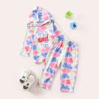 Load image into Gallery viewer, 2 Pieces Set Baby Girls Letters Tie Dye Hoodies Swearshirts And Pants Wholesale 17307128
