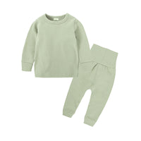 Load image into Gallery viewer, 2 Pieces Set Baby Kid Girls Boys Solid Color Homewear Set Top And Pants Wholesale 13436503
