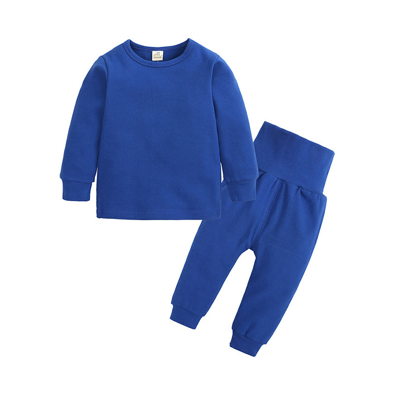 2 Pieces Set Baby Kid Girls Boys Solid Color Homewear Set Top And Pants Wholesale 13436503