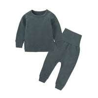 Load image into Gallery viewer, 2 Pieces Set Baby Kid Girls Boys Solid Color Homewear Set Top And Pants Wholesale 13436503
