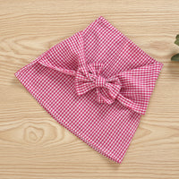 Load image into Gallery viewer, 2 Pieces Set Baby Kid Girls Solid Color T-Shirts Checked And Bow Skirts Wholesale 71127495
