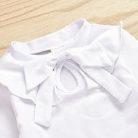 Load image into Gallery viewer, 2 Pieces Set Baby Kid Girls Solid Color T-Shirts Checked And Bow Skirts Wholesale 71127495
