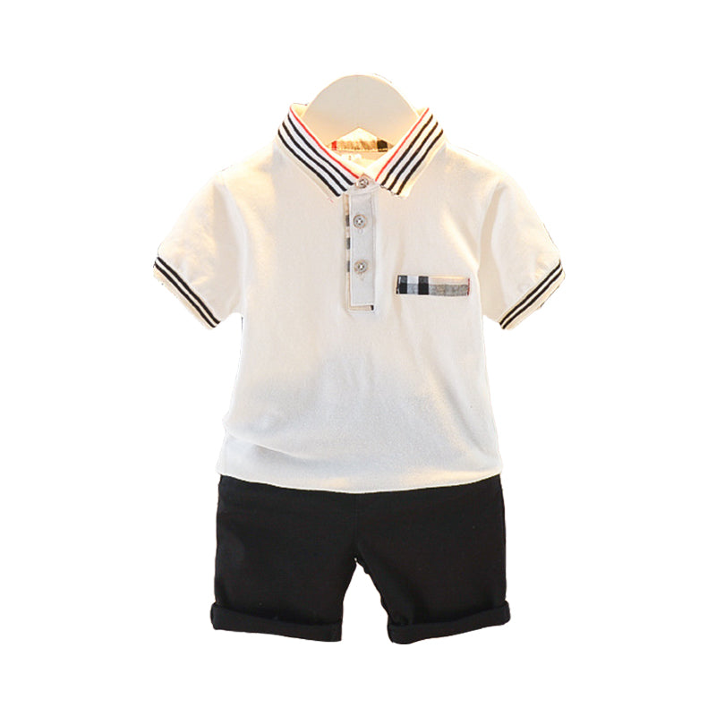 2 Pcs Toddler Boy Casual Set Polo Shirt & Shorts Wholesale 02145216