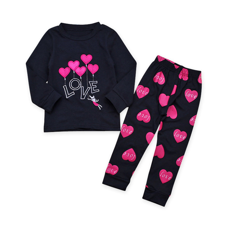 2 Piece Baby Kid Girl Love Heart Letter Outfit Top With Pants Wholesale 43773393