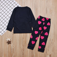 Load image into Gallery viewer, 2 Piece Baby Kid Girl Love Heart Letter Outfit Top With Pants Wholesale 43773393
