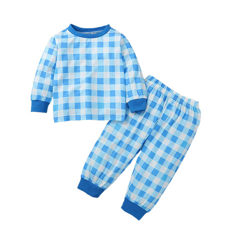 2 Pieces Set Baby Boys Checked Tops And Pants Wholesale 55036838