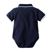 Load image into Gallery viewer, 2 Pieces Baby Boy Plain Polo Bodysuit &amp; Shorts Set Wholesale 71124496
