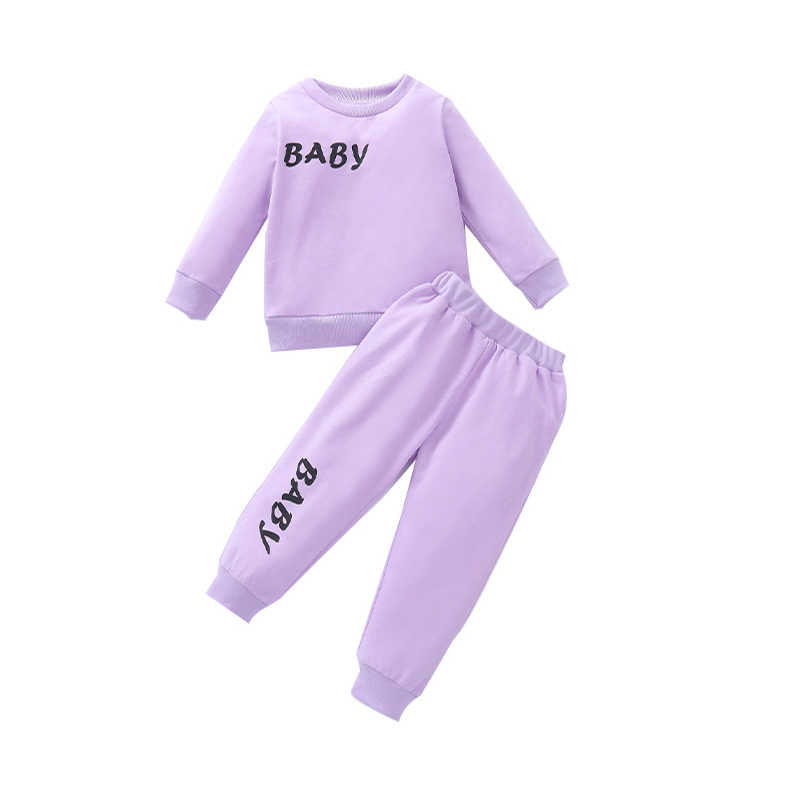2 Pieces Set Baby Girls Letters Swearshirts And Pants Wholesale 36056849
