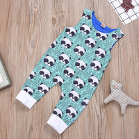 Load image into Gallery viewer, 2 Pieces Baby Boy Striped Top And Panda Tank Jumpsuit Set Wholesale 77664816
