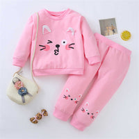 Load image into Gallery viewer, 2 Pieces Set Baby Girls Cartoon Print Tops And Pants Wholesale 89046873
