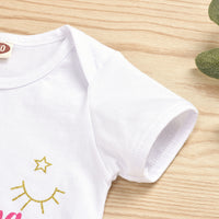 Load image into Gallery viewer, 2 Pieces Set Baby Girls Letters Star Print Rompers And Rainbow Skirts Wholesale 37787488
