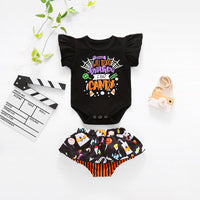 Load image into Gallery viewer, 2 Pieces Baby Girl Halloween Set Flutter Sleeve Bodysuit With Shorts Wholesale 74717245
