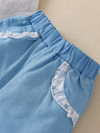 Load image into Gallery viewer, 2 Pieces Baby Girl Lace Bodysuit &amp; Shorts Set Wholesale 37634729
