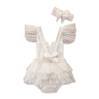 Load image into Gallery viewer, 2 Pieces Baby Girl Party Polka Dots Mesh Dress Match Headband Wholesale 12932634
