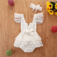 Load image into Gallery viewer, 2 Pieces Baby Girl Party Polka Dots Mesh Dress Match Headband Wholesale 12932634
