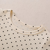 Load image into Gallery viewer, 2 Pieces Baby Girl Polka Dots Rib-Knit Bodysuit &amp; Headband Wholesale 04906712

