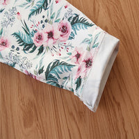 Load image into Gallery viewer, 2 Pieces Baby Girl Rabbit Ear Hooded Sweatshirt And Flower Pants Set Wholesale 98384817
