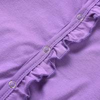 Load image into Gallery viewer, 2 Pieces Baby Girl Ruffle Decor Purple Jumpsuit And Headband Wholesale 78544791
