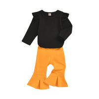 Load image into Gallery viewer, 2 Pieces Set Baby Girls Solid Color Rompers And Pants Wholesale 49927490
