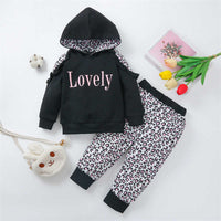 Load image into Gallery viewer, 2 Pieces Baby Girl Set Lovely Hoodie With Leopard Trousers Wholesale 35546673
