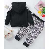 Load image into Gallery viewer, 2 Pieces Baby Girl Set Lovely Hoodie With Leopard Trousers Wholesale 35546673
