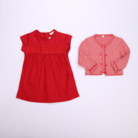 Load image into Gallery viewer, 2 Pieces Baby Girl Solid Color Dress &amp; Stripe Top &amp; Headband Wholesale 84875700
