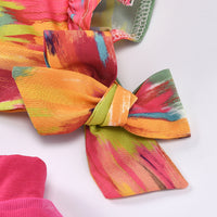 Load image into Gallery viewer, 2 Pieces Baby Girl Tie Dye Flutter Sleeve Top With Mesh Shorts Set Wholesale 40564810
