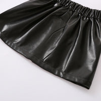 Load image into Gallery viewer, 2 Pieces Baby Kid Girl Leopard Outfit Top Matching PU Skirt Wholesale 67554801
