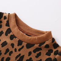 Load image into Gallery viewer, 2 Pieces Baby Kid Girl Leopard Outfit Top Matching PU Skirt Wholesale 67554801
