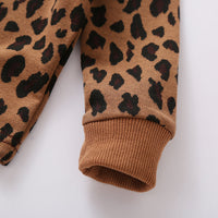 Load image into Gallery viewer, 2 Pieces Baby Kid Girl Leopard Outfit Top Matching PU Skirt Wholesale 67554801

