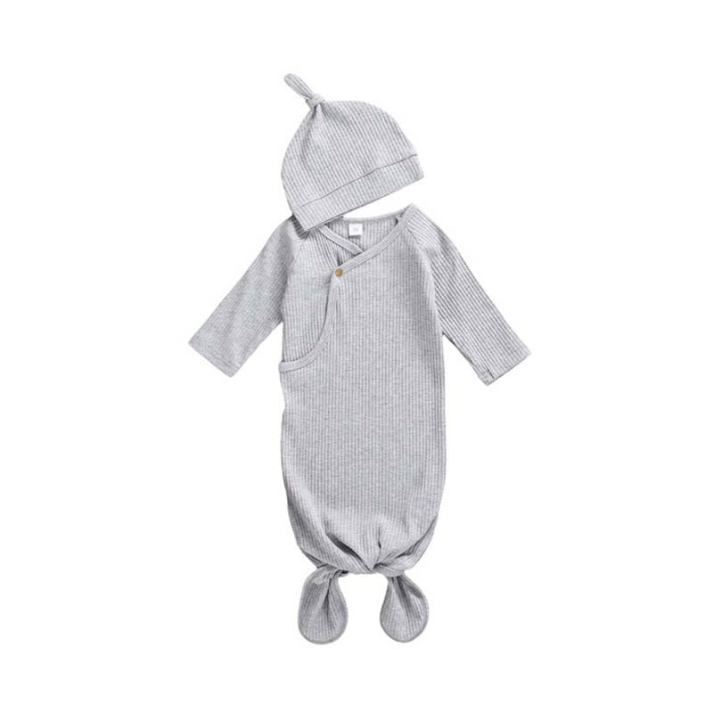 2 Pieces Baby Plain Ribbed Sleeping Bag With Hat Wholesale 23855333