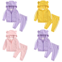 Load image into Gallery viewer, 2 Pieces Baby Sport Set Zipper Hooded Jacket &amp; Sweatpants Wholesale 79776145
