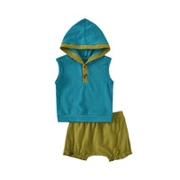 Load image into Gallery viewer, 2 Pieces Set Baby Unisex Tops And Solid Color Shorts Wholesale 67907413
